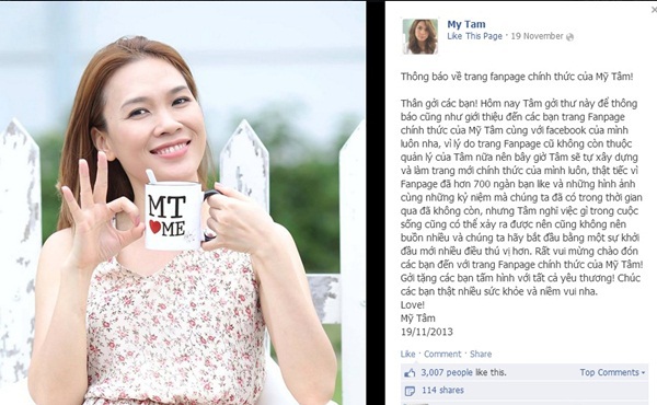 Mỹ Tâm xóa Facebook cũ, Hồ Ngọc Hà tự nhận "điên" 2