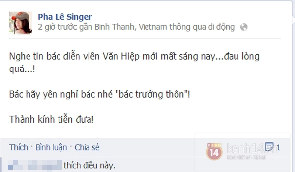 Các diễn viên hài nổi tiếng đồng loạt tiếc thương sự ra đi của nghệ sĩ Văn Hiệp 6