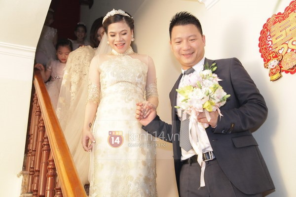 Mỹ Dzung vẫn xinh đẹp trong ngày cưới dù mang bầu 5 tháng 7