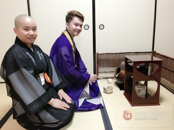 Nam Cường mặc Kimono uống trà đạo ở Nhật 6