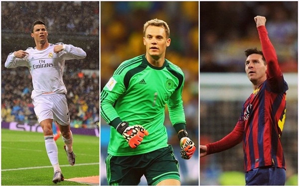 Ronaldo, Messi và Neuer là 3 ứng viên cuối cùng của QBV FIFA 2014 1