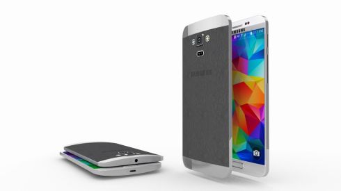Bản thiết kế Galaxy S6 viền kim loại, mặt lưng da 4