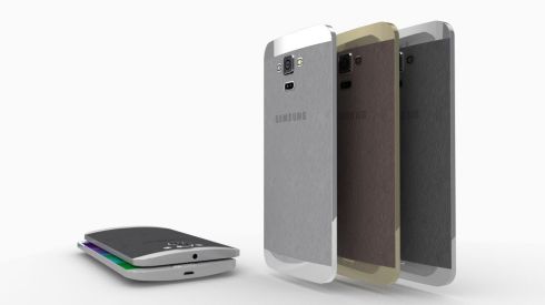 Bản thiết kế Galaxy S6 viền kim loại, mặt lưng da 7