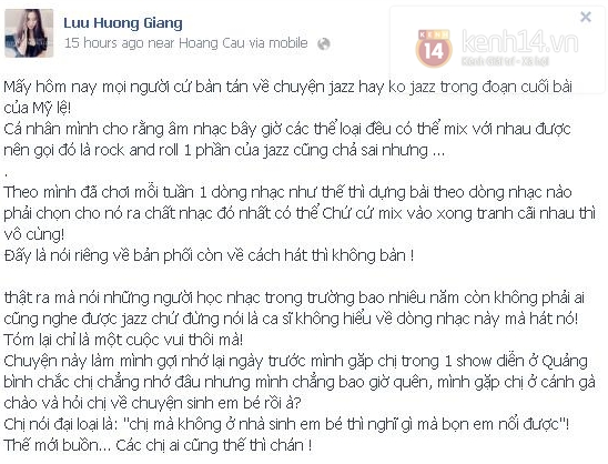 Lưu Hương Giang tiết lộ câu nói "nhạy cảm" được cho là của Mỹ Lệ 1