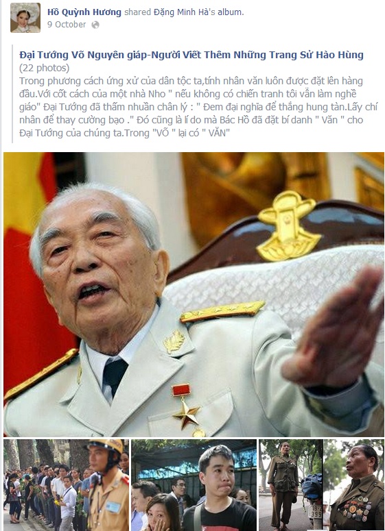 Facebook sao Việt tràn ngập hình ảnh Đại tướng vào ngày Quốc tang 9
