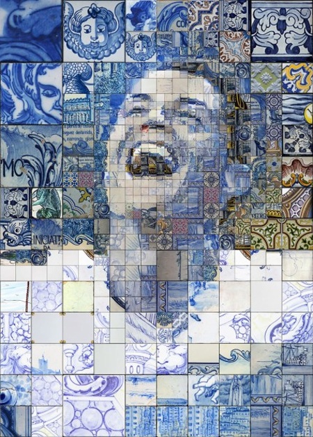 Những bức tranh thú vị về Ronaldo được ghép từ gạch men 12