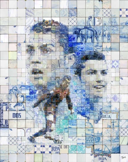 Những bức tranh thú vị về Ronaldo được ghép từ gạch men 5