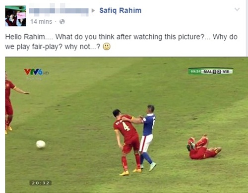 Fan Việt "gây bão" trên trang facebook của cầu thủ Malaysia 5