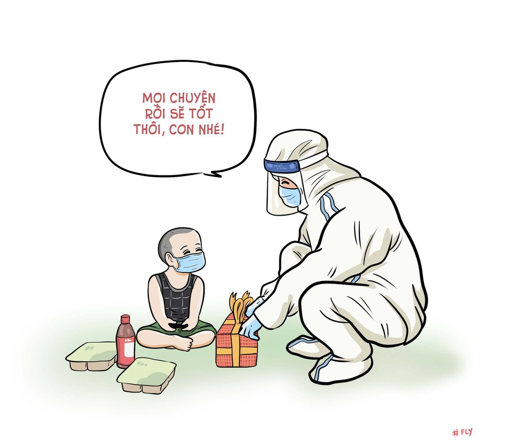 Thăng Fly và những bức vẽ đáng yêu trong dịch Covid-19: Mình muốn người dân nhìn thấy nhau trong đấy: Thông cảm, yêu thương và đoàn kết - Ảnh 5.