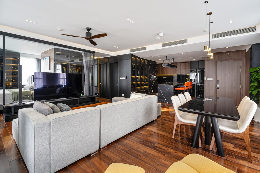Cô nàng có cái tên siêu lạ tự thiết kế nhà thô 115m2 thành căn hộ chất lừ, team đam mê màu đen chắc chắn kết nổ đĩa - Ảnh 5. Cô nàng có cái tên siêu lạ tự thiết kế nhà thô 115m2 thành căn hộ chất lừ, team đam mê màu đen chắc chắn kết nổ đĩa - Ảnh 5.