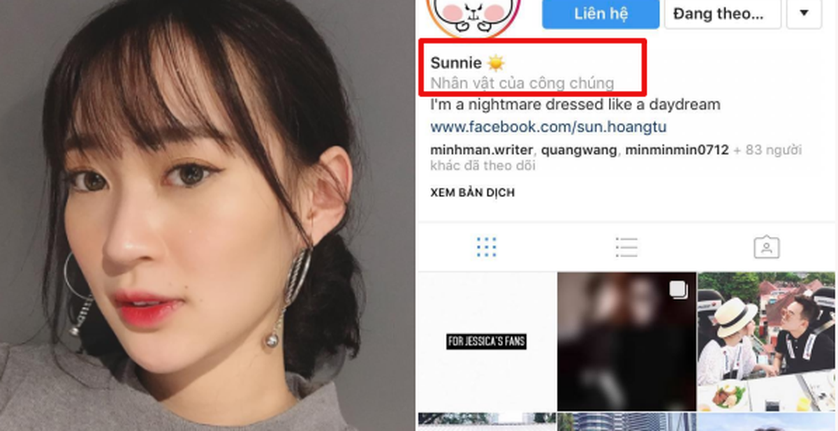 Chưa từng nhận mình nổi tiếng, nhưng Sun Ht lại giới thiệu Instagram là ...