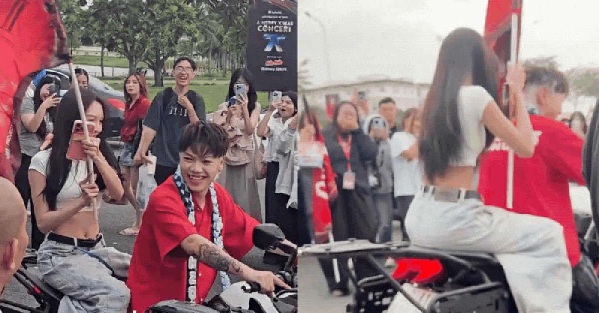 Rapper Gill nẹt pô tưng bừng chở người yêu tại concert Anh Trai Say Hi