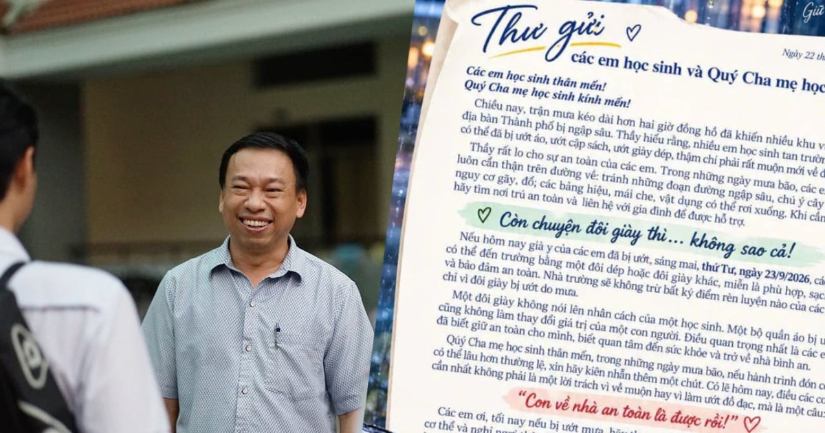 Thầy hiệu trưởng TP.HCM kể chuyện ngồi viết thư cho học sinh lúc tối muộn chỉ vì lo một đôi giày ướt