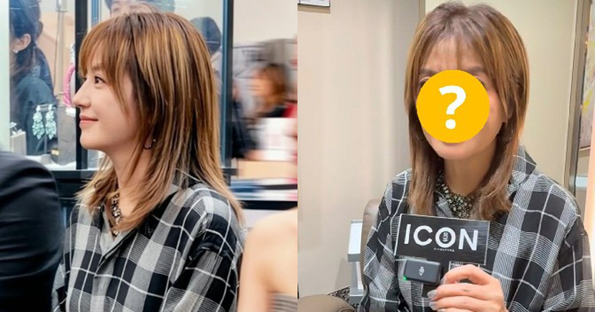 シンガポールのイベントで撮影された趙薇の写真。左はイベント会場での横顔、右は別の場面の写真で、元記事が比較画像として紹介している