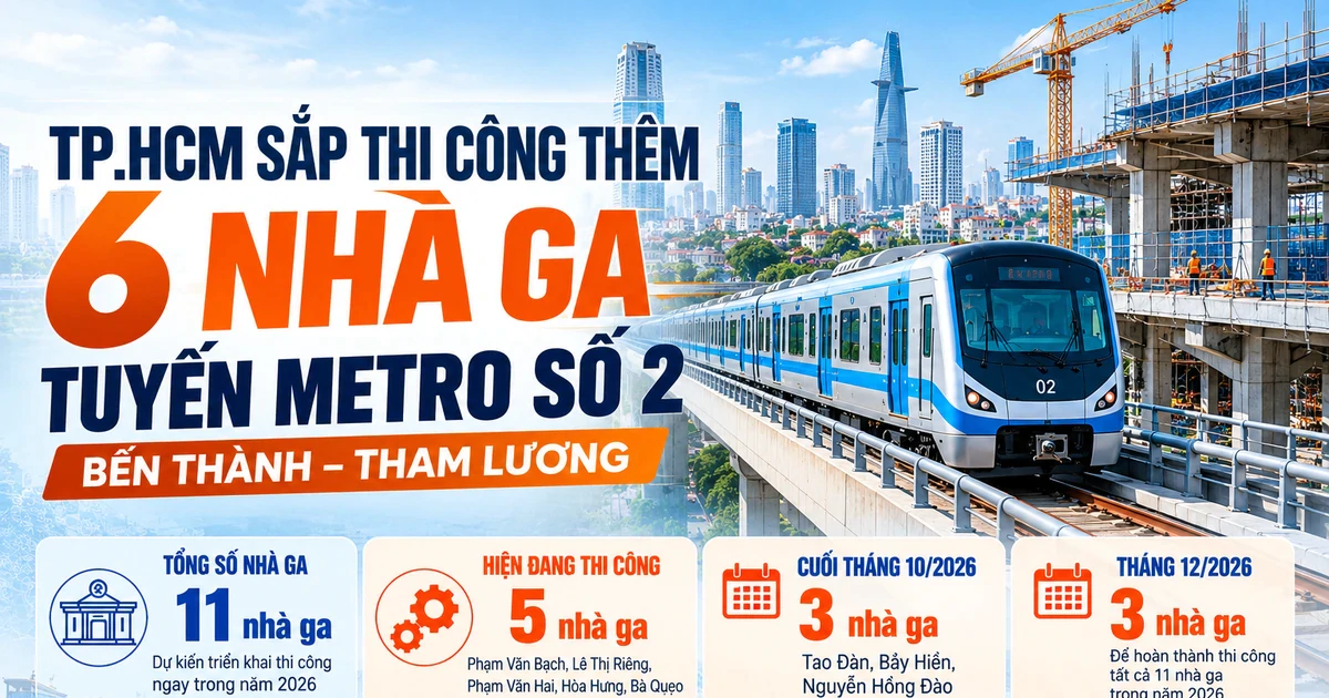 [INFOGRAPHIC] TP.HCM sắp thi công thêm 6 nhà ga tuyến metro số 2