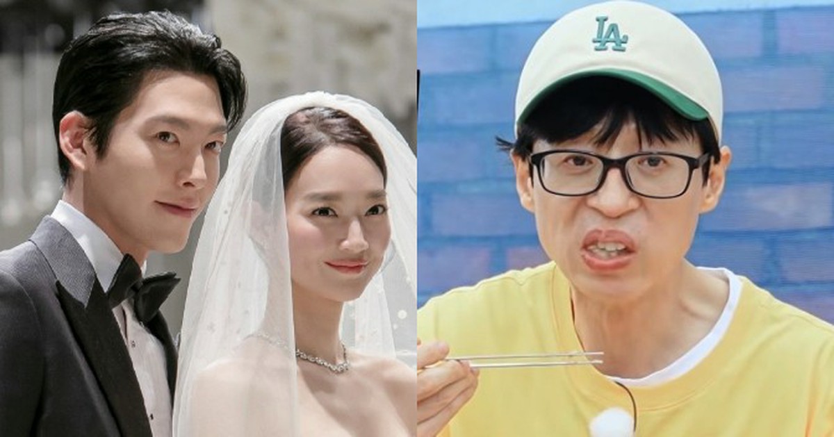 結婚式のシン・ミナとキム・ウビン、驚いた表情のユ・ジェソク