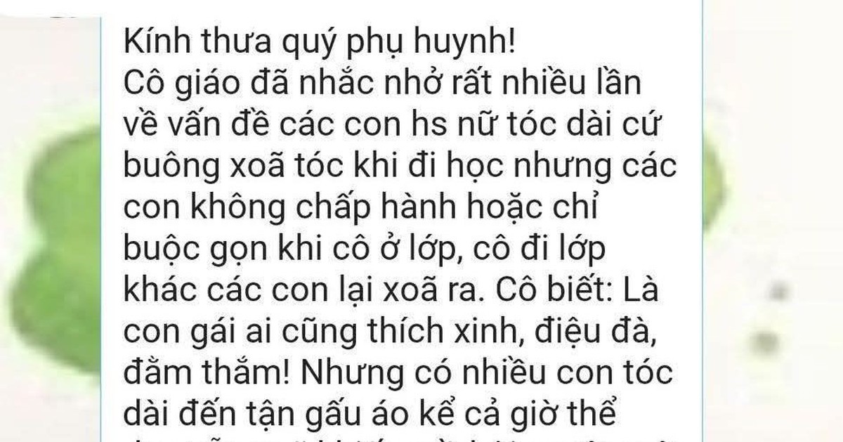 Tin nhắn của 1 cô giáo khiến hàng trăm phụ huynh tranh luận: Nên tôn trọng quyền riêng tư của nữ sinh hay bắt ép vào khuôn khổ?