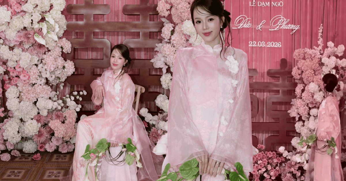 Cô dâu hot nhất TikTok hôm nay: Diện áo dài xinh phát sáng, cả cõi mạng "ăn cưới online