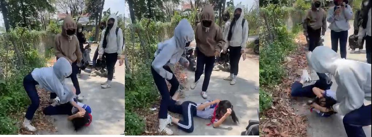 Phẫn nộ clip nữ sinh lớp 8 bị đánh hội đồng: 5 học sinh rượt đuổi, túm tóc kéo giật bạn giữa đường