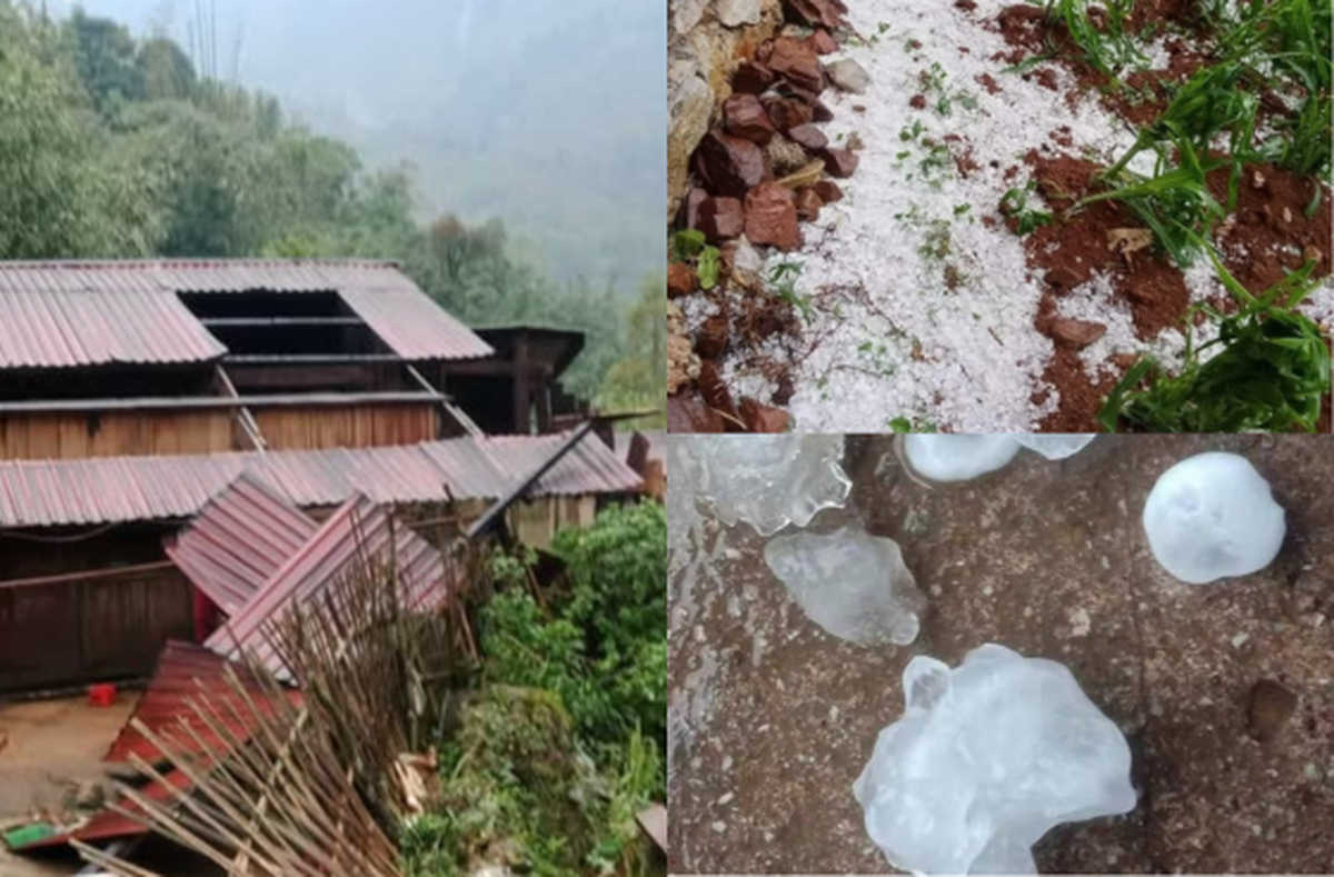 Dông lốc, mưa đá khiến 7 ngôi nhà sập đổ hoàn toàn, hơn 4000 căn nhà, trường học, nhà văn hóa tốc mái