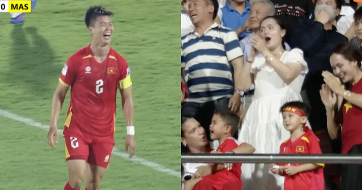 Duy Mạnh "lắc đầu" ghi bàn xé lưới Malaysia, camera "tóm" ngay màn ăn mừng "cháy máy" của Quỳnh Anh trên khán đài!
