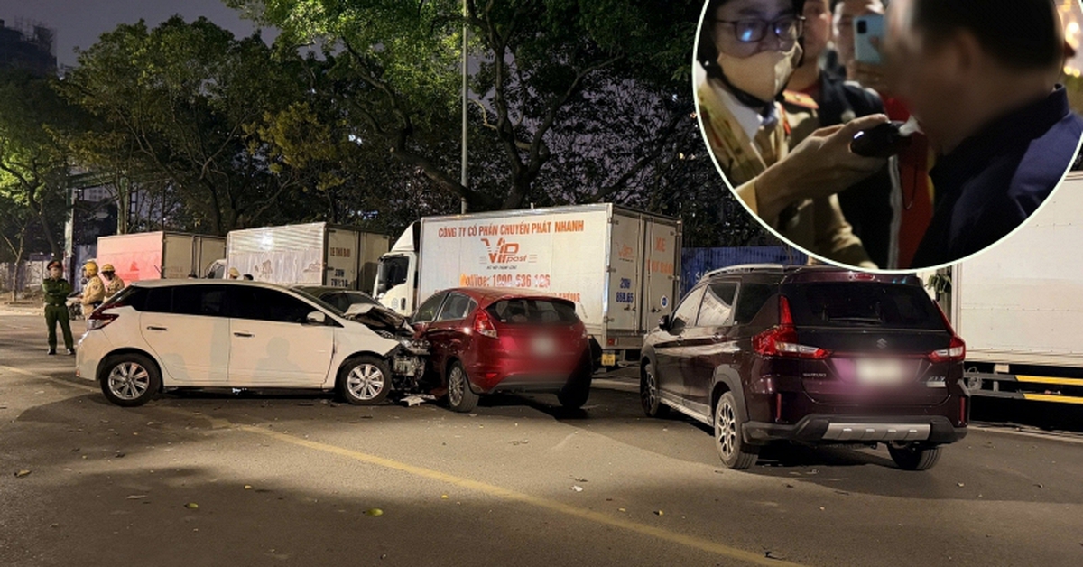 Vụ ô tô tông liên hoàn 8 phương tiện giữa phố Hà Nội: Kết quả kiểm tra nồng độ cồn tài xế gây chú ý