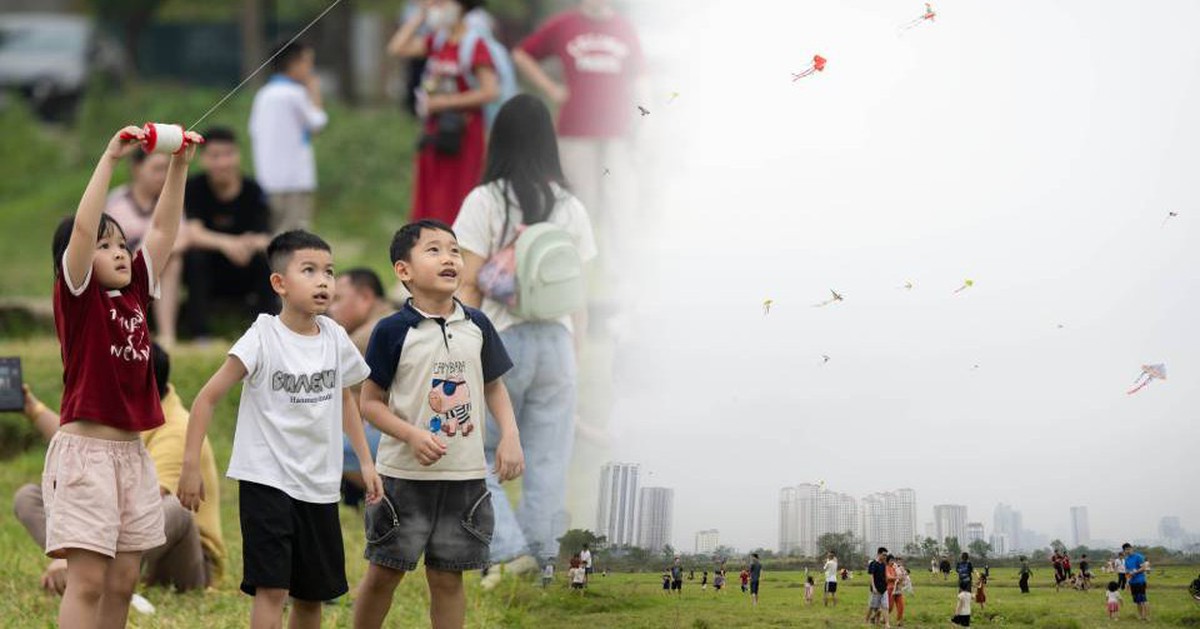 Một góc Hà Nội hóa “làng quê”, đông nghịt người thả diều mỗi chiều