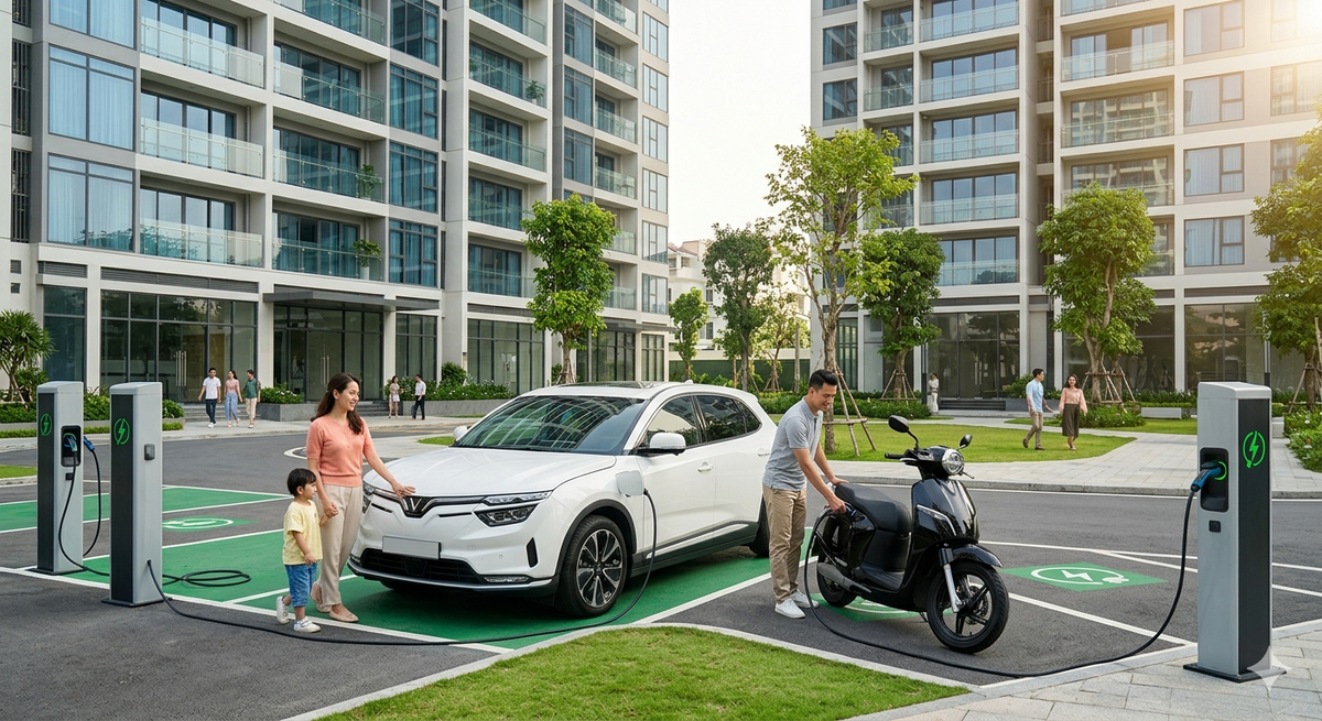 Cư dân đô thị thêm tiêu chí chọn nhà: Có chỗ sạc xe điện đang trở thành “điểm cộng” mới