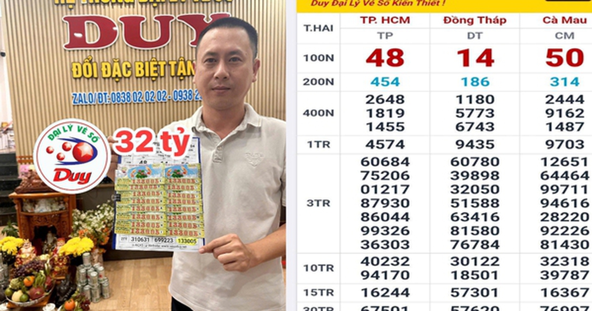 Đại lý tìm người trúng giải độc đắc 32 vé xổ số miền Nam