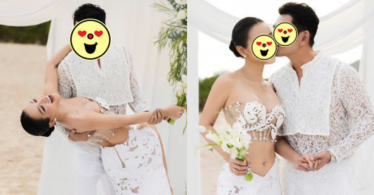Cô dâu diện váy hở táo bạo trong đám cưới của cặp đôi diễn viên - ca sĩ Việt