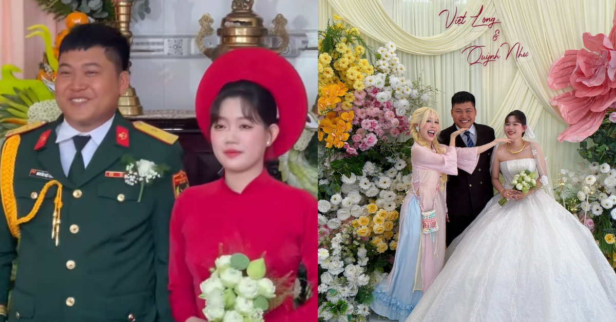 Mũi trưởng Long kết hôn với Quỳnh Như tại Tây Ninh: Hậu Hoàng và dàn sao Sao nhập ngũ gửi lời chúc — image 1