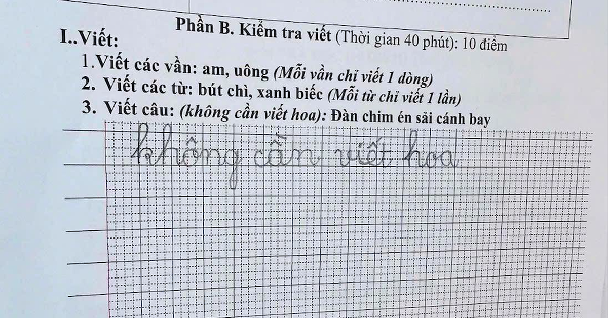 Phụ huynh chia sẻ bài tập lớp 1 của con, dân mạng bật cười
