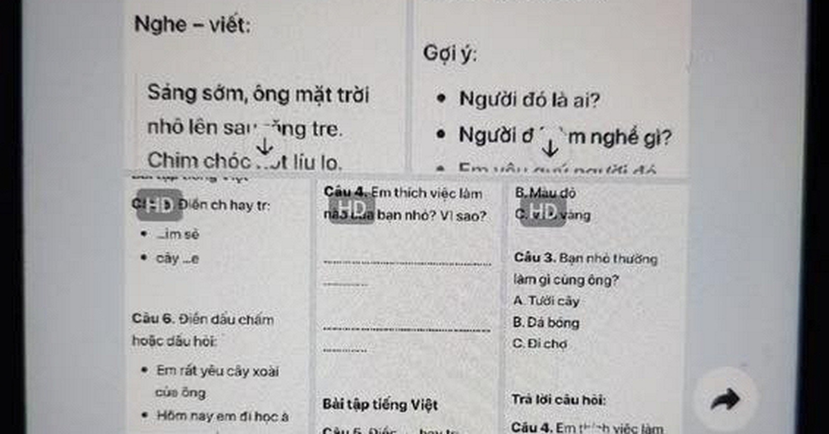 Phụ huynh bức xúc tố cô giáo lớp 1 nhờ ChatGPT soạn bài tập tiếng Việt cho học sinh, còn "hồn nhiên" gửi nguyên ảnh chụp màn hình!