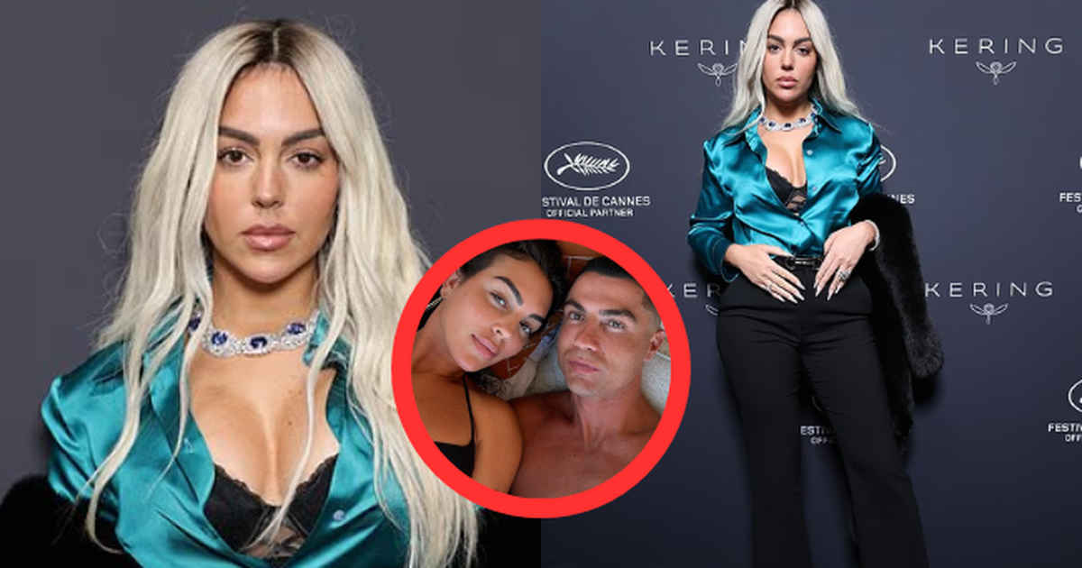 Georgina - vợ sắp cưới của Ronaldo gây choáng tại Cannes, nhuộm tóc bạch kim, diện đồ sexy, khoe nhẫn đính hôn 3 triệu USD