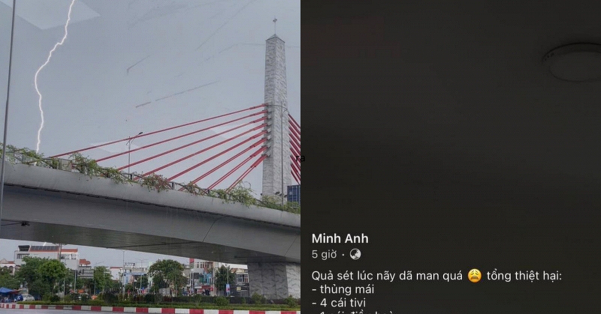 Hải Phòng và miền Bắc: Sét đánh thủng mái nhà, cháy loạt thiết bị điện sau trận giông lớn