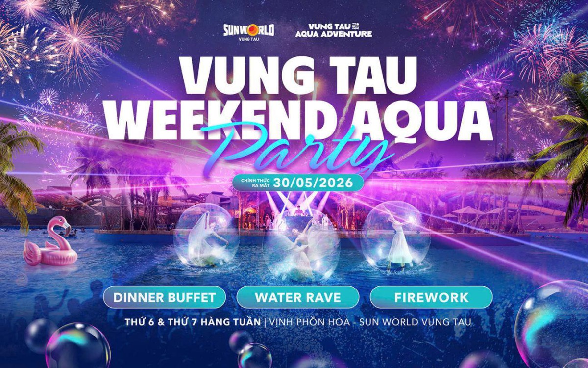 Công viên nước Sun World Vũng Tàu sẽ bắn pháo hoa vào mỗi cuối tuần từ ngày 30/05/2026