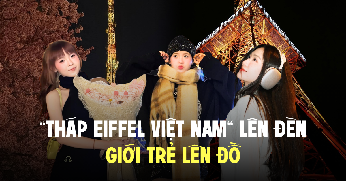 Ngọn tháp viễn thông Đà Lạt bỗng được ví như Eiffel thu nhỏ, giới trẻ tấp nập săn ảnh đêm mong rinh giải chục triệu đồng