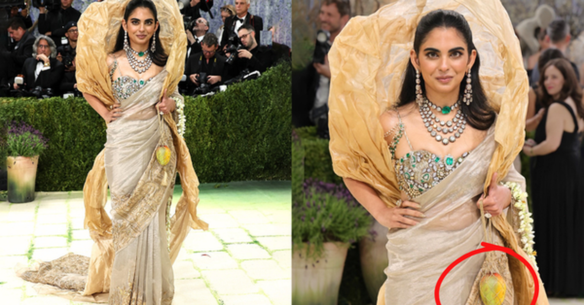 Con gái người giàu nhất châu Á xách quả xoài chín giá 2,6 tỷ cùng 200 viên kim cương của mẹ đi Met Gala