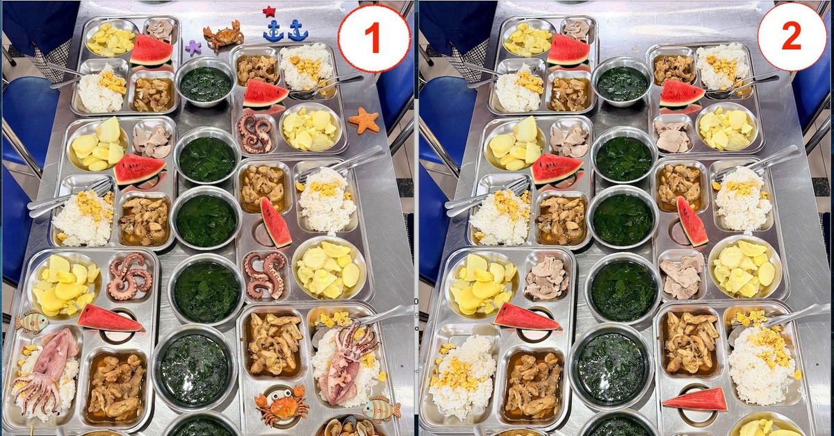 Bữa ăn trưa trường học Hà Nội gây chú ý vì chi tiết lạ