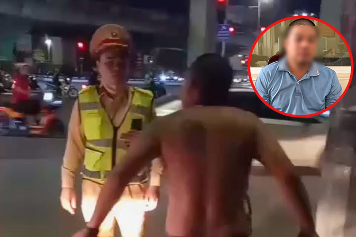 Hà Nội: Danh tính người đàn ông cởi trần la hét, chặn xe cảnh sát giao thông