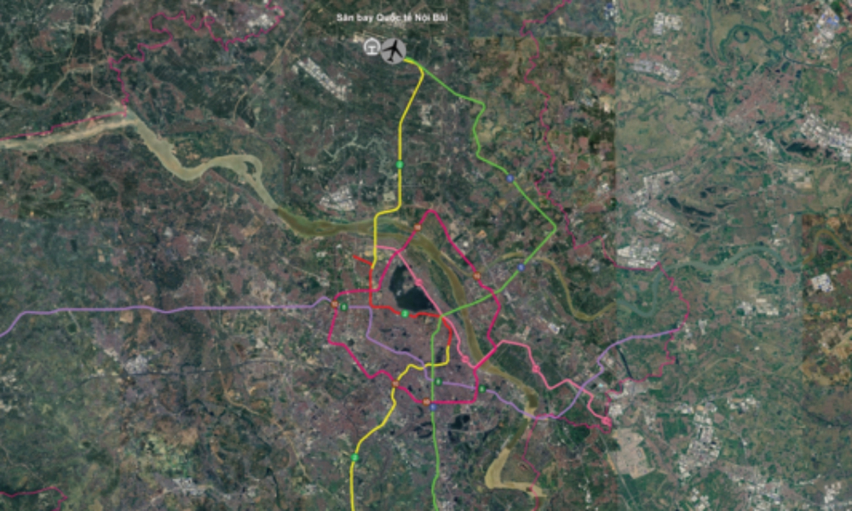 Sơ đồ 5 tuyến metro mới ở Hà Nội do Vinhomes - Vinspeed làm tổng thầu EPC