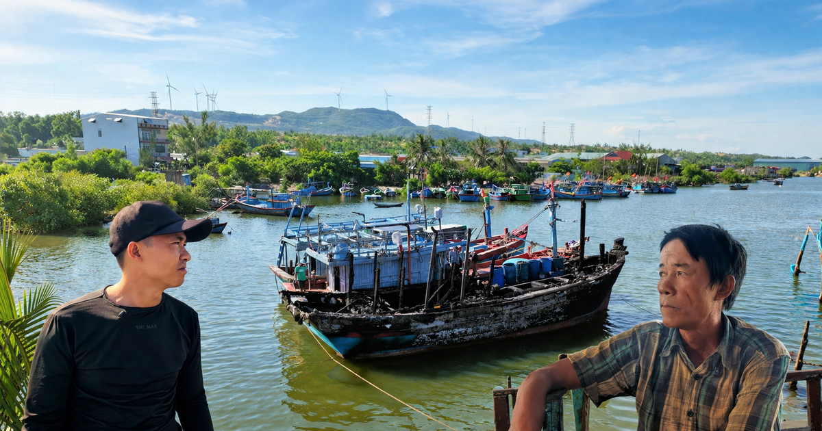 Hiện trường cháy 16 tàu cá: Ngư dân Gia Lai thẫn thờ nhìn xác tàu đen kịt