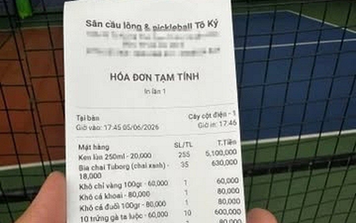 Hóa đơn gần 7 triệu đồng ở sân pickleball: Người trong cuộc lên tiếng làm rõ thông tin 290 lon bia