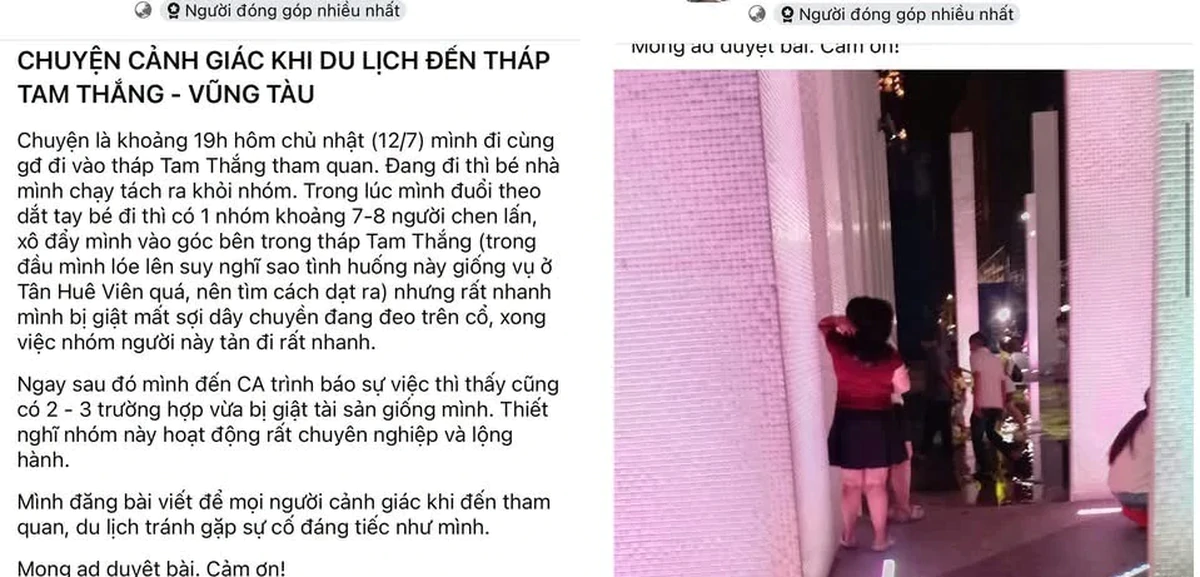 Du khách "tố" bị dàn cảnh cướp giật tài sản gần tháp Tam Thắng