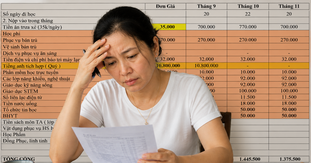 Khoản dự trù kinh phí đầu năm học ở trường công lập khiến bà mẹ TP.HCM