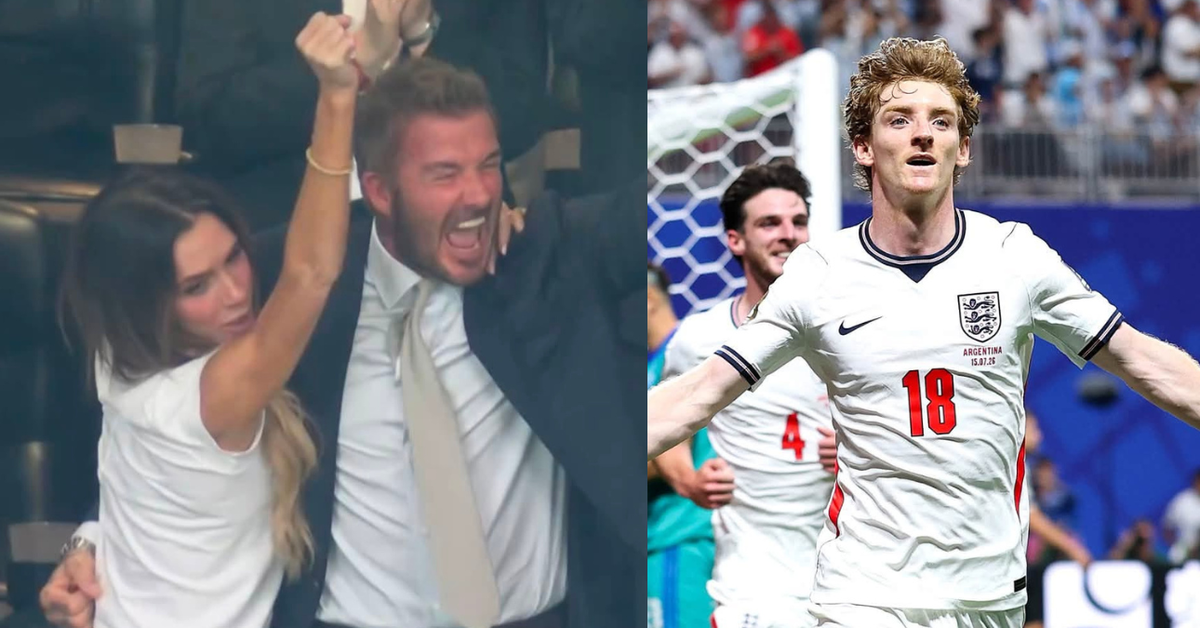 David Beckham ôm Victoria nhảy lên ăn mừng cuồng nhiệt khi Gordon lập