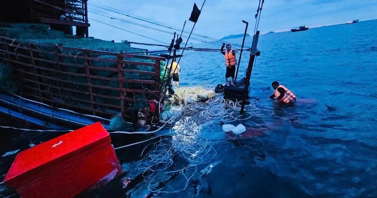 Chìm tàu cá ở Cô Tô do giông lốc, 7 ngư dân gặp nạn