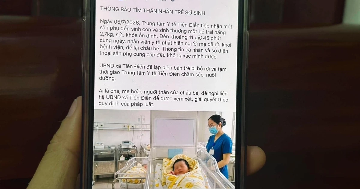 Sinh bé trai xong, người mẹ để lại con rồi mất liên lạc