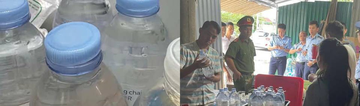 Người bán hàng gần cổng bệnh viện thừa nhận tự rót nước vào vỏ chai nhãn hiệu nổi tiếng để bán cho khách