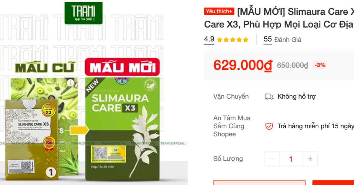 Yêu cầu Shopee, Lazada ngừng bán sản phẩm hỗ trợ giảm cân Slimaura Care x3, người mua cần lưu ý